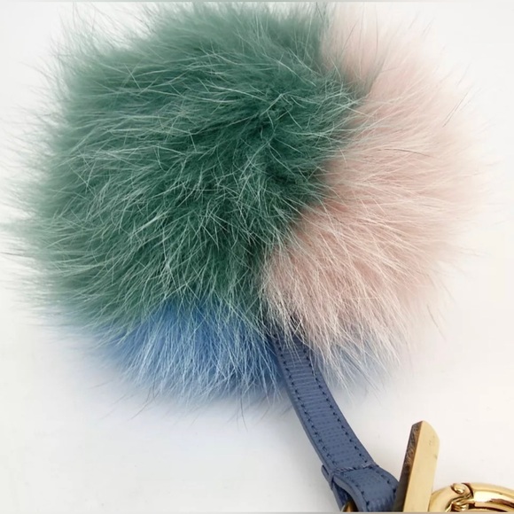 FENDI Tricolor Fox Fur Pom Pom Keychain/ Bag Charm 😍🔥 - Picture 4 of 10